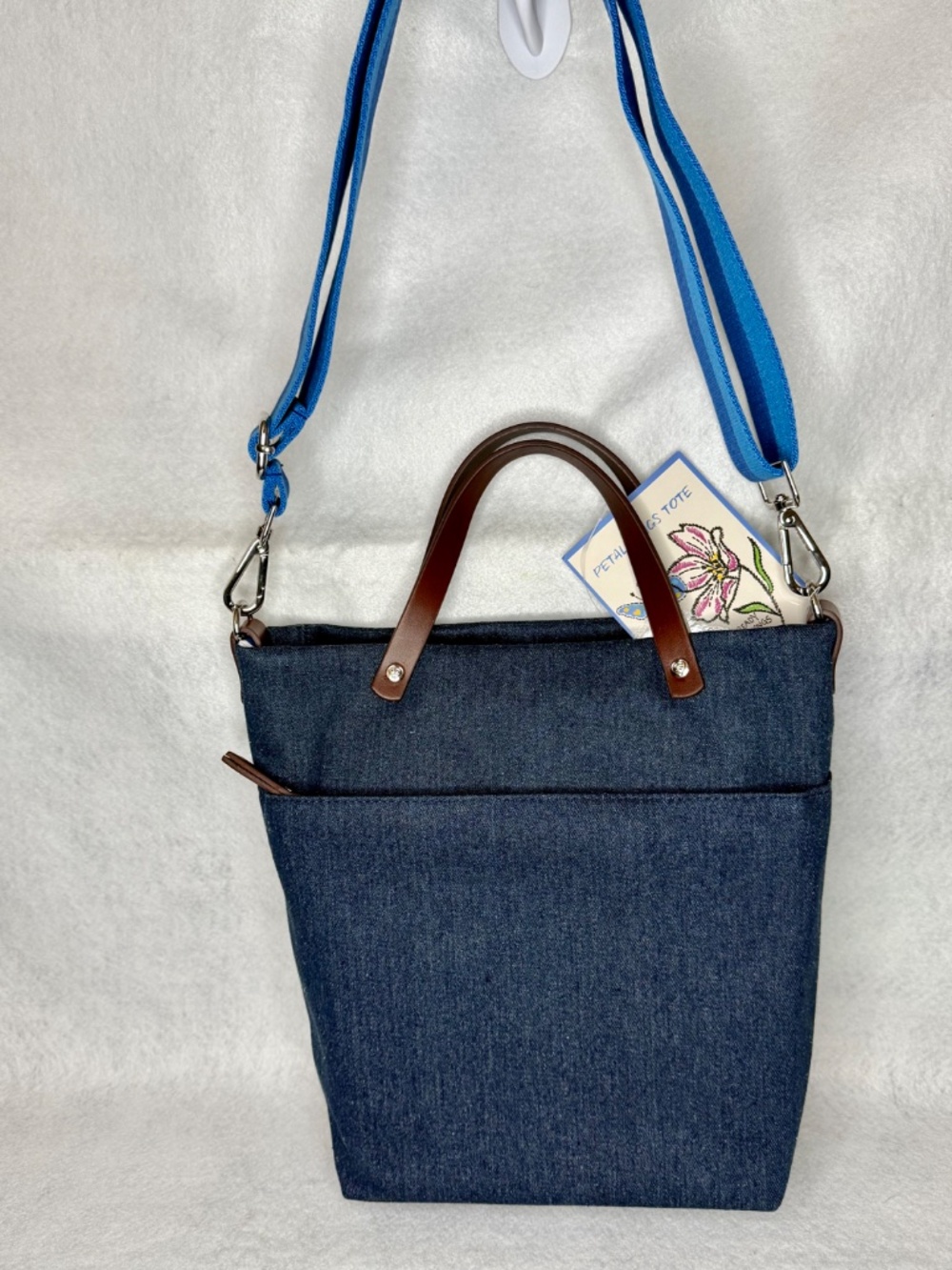 NWT Brighton Embroidered Denim Petal Wings Messenger Bag - Picture 6 of 8